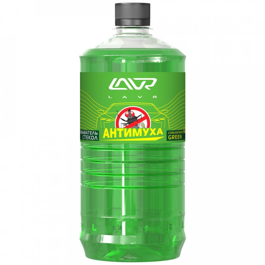 LAVR 1222 Омыватель стекол концентрат "Антимуха" Green 1000мл (12 в уп)