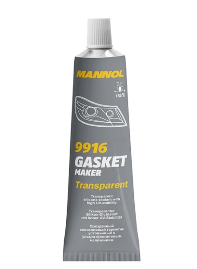 MANNOL Герметик силиконовый прозрачный/Gasket Maker Transparent (от -40 С до +180 С) 85гр /9916/(12)