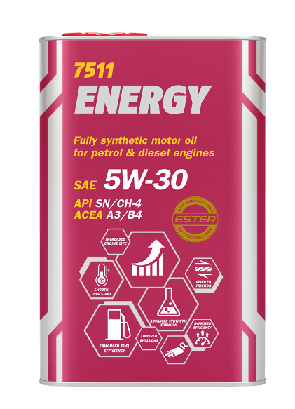 MANNOL Energy 5W30 синт 1л (металл) (7511) (12 в уп)