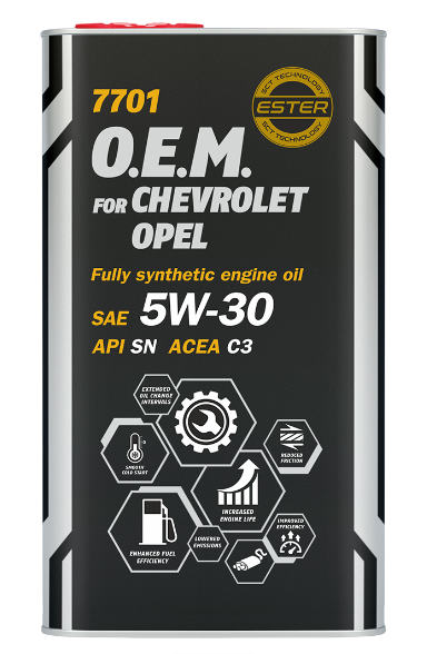 MANNOL O.E.M. for CHEVROLET OPEL 5W30 синт 4л (7701) (4 в уп) металл