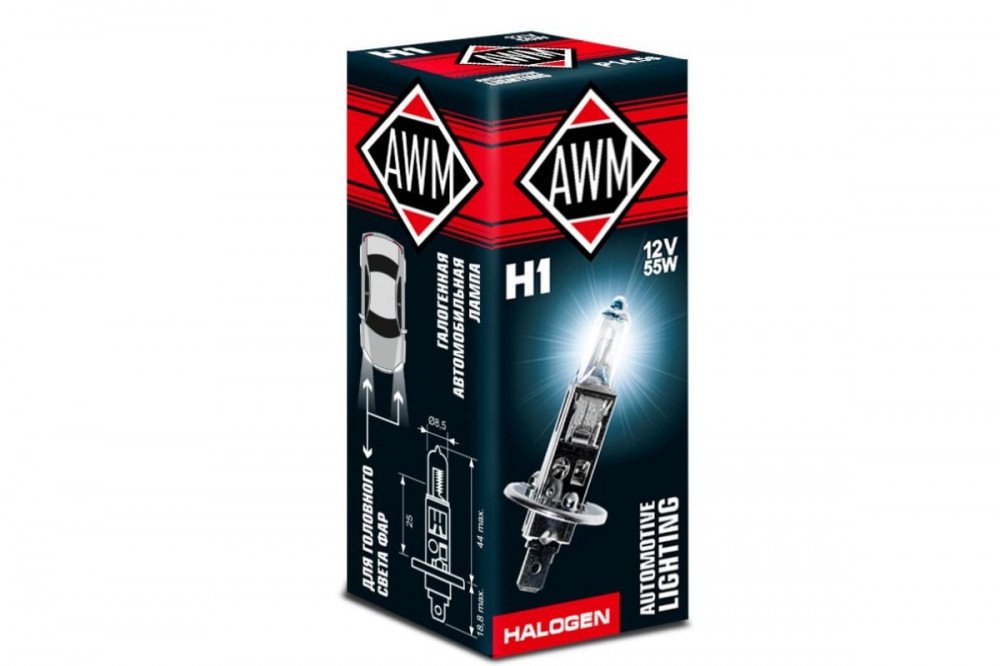 Лампа AWM H1 12V 55W (P14,5S) (10 в уп)