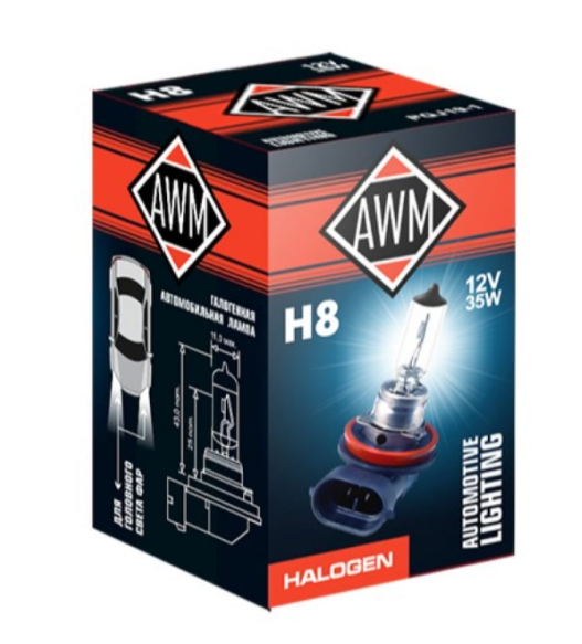 Лампа AWM H8 12V 35W (PGJ19-1) (10 в уп)