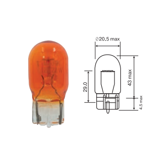 Лампа Маяк Aбц 12-21 W3x16d /61213бц/ ORANGE (100 в уп)
