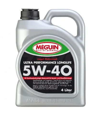 Meguin Megol Motorenoel Ultra Perfomance Longlife 5W40 CF/SN B3/B4/A3 HC-синт 4л (4 в уп)