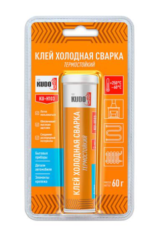 KR KU-H103 Клей "Холодная сварка" термостойкий 60гр (12 в уп)