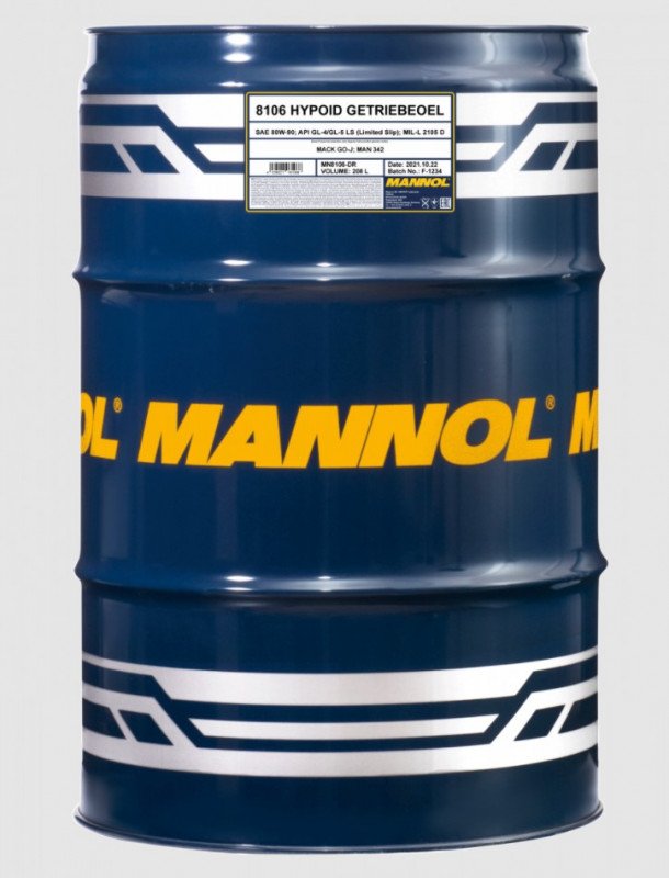 MANNOL GL-4/5 Hypoid 80W90 мин 208л (8106)