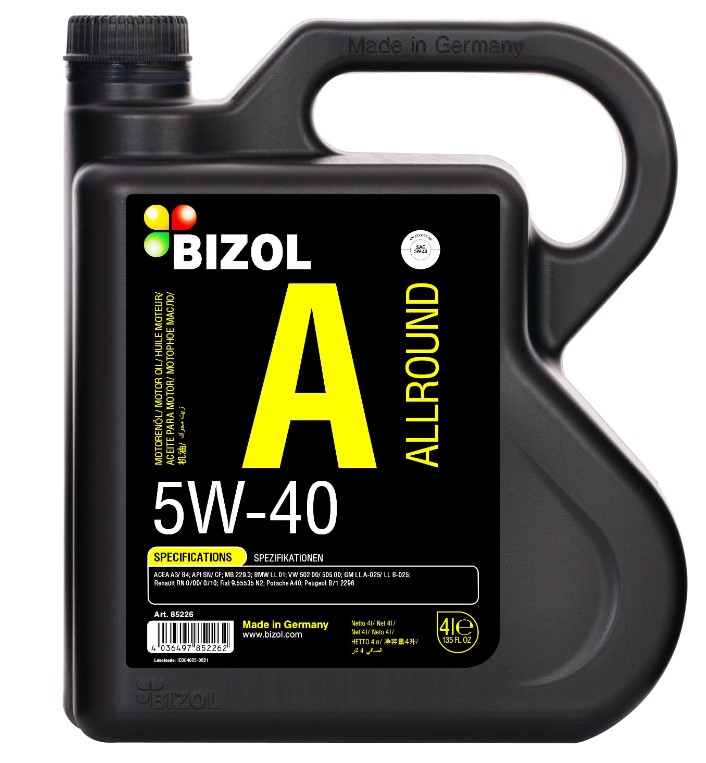 BIZOL Allround 5W40 SN A3/B4 HC-синт 4л (4 в уп) /85226/