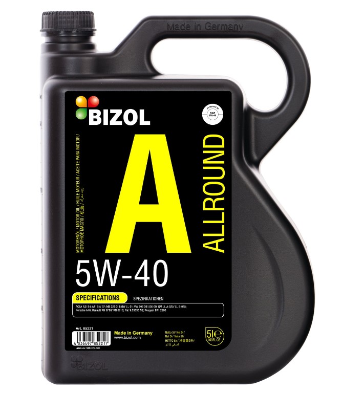 BIZOL Allround 5W40 SN A3/B4 HC-синт 5л (4 в уп) /85221/