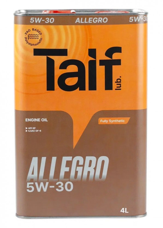 TAIF ALLEGRO 5W-30 PAO SP,GF-6A синт 4л (4 в уп)
