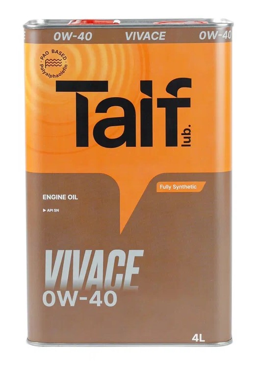 TAIF VIVACE 0W-40 PAO SN/CF,A3/B4 синт 4л (4 в уп)