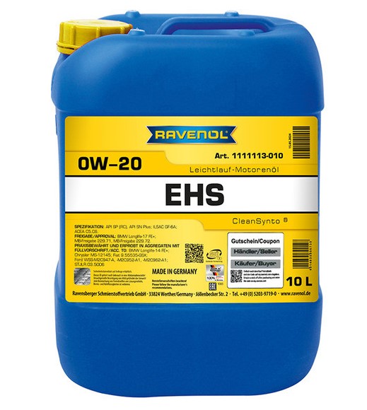 RAVENOL EHS 0W20 10л синт