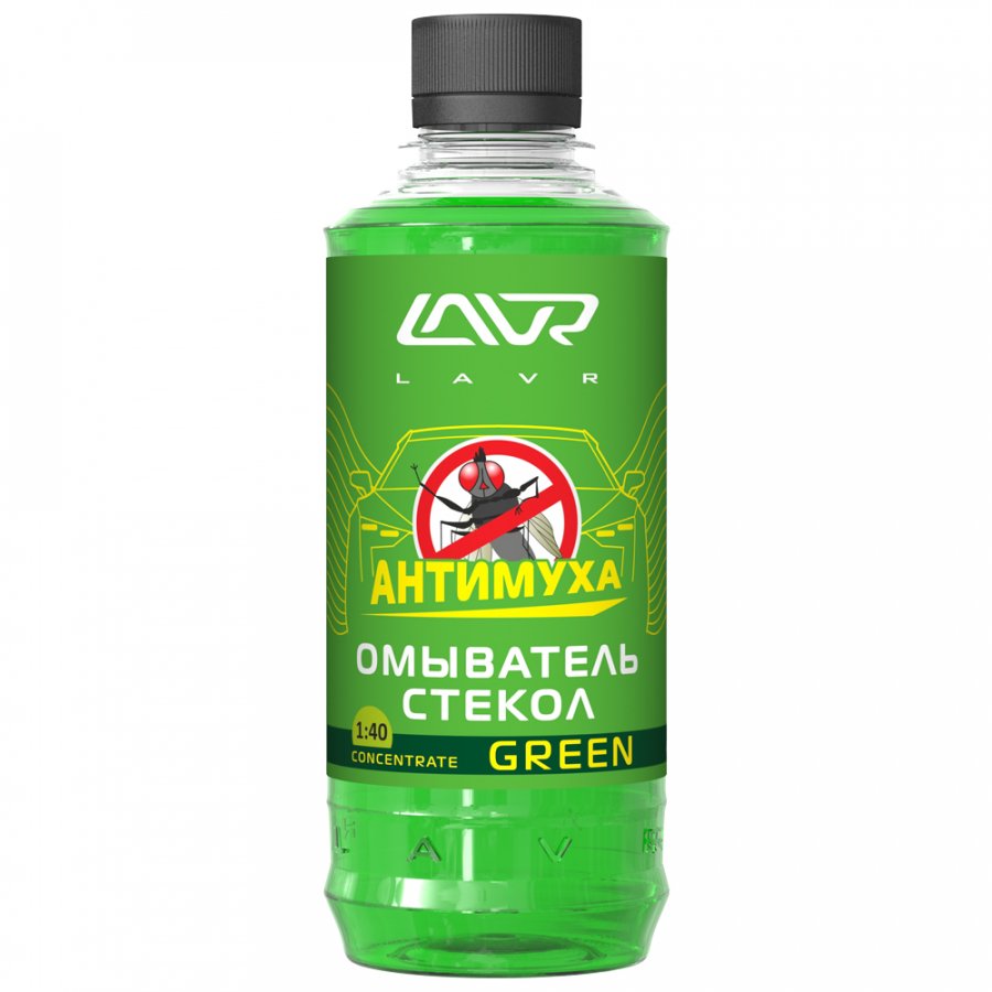 LAVR 1221 Омыватель стекол концентрат "Антимуха" Green 330мл (20 в уп)