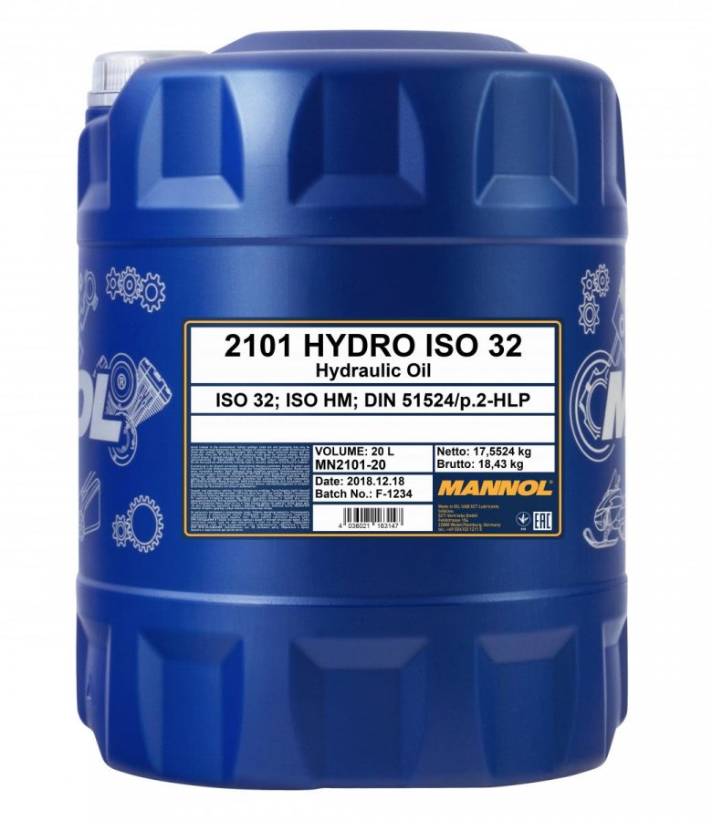 MANNOL Гидравлическое масло Hydro ISO 32 HLP 20л (2101)