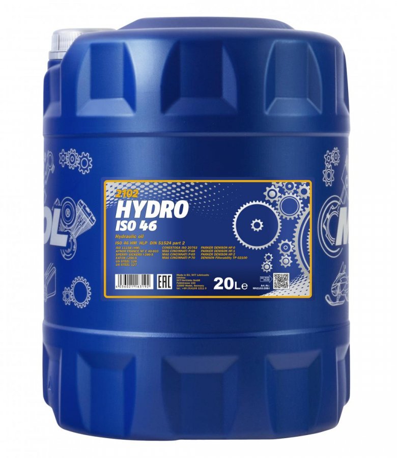 MANNOL Гидравлическое масло Hydro ISO 46 HLP 20л (2102)