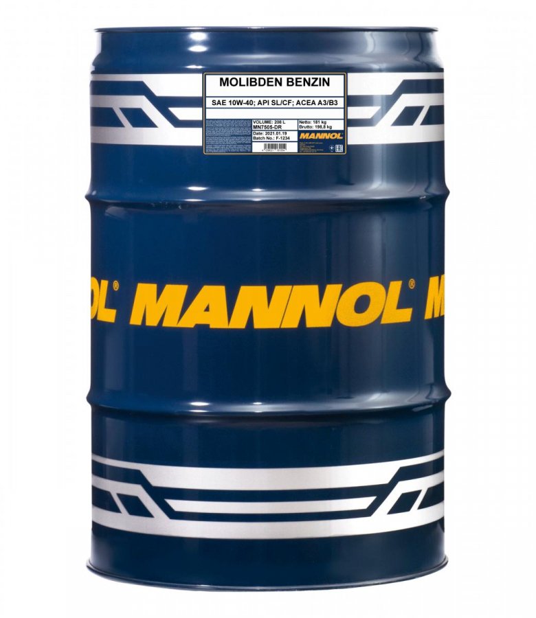 MANNOL MOLIBDEN 10w40 SN/CH-4 A3/B4 п/синт 208л (7505)