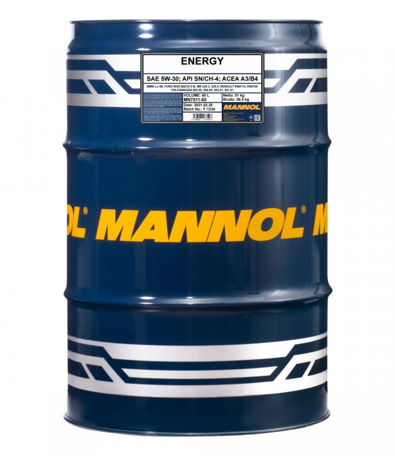 MANNOL Energy 5W30 синт 60л (7511)