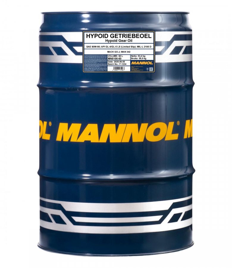 MANNOL GL-4/5 Hypoid 80W90 мин 60л (8106)